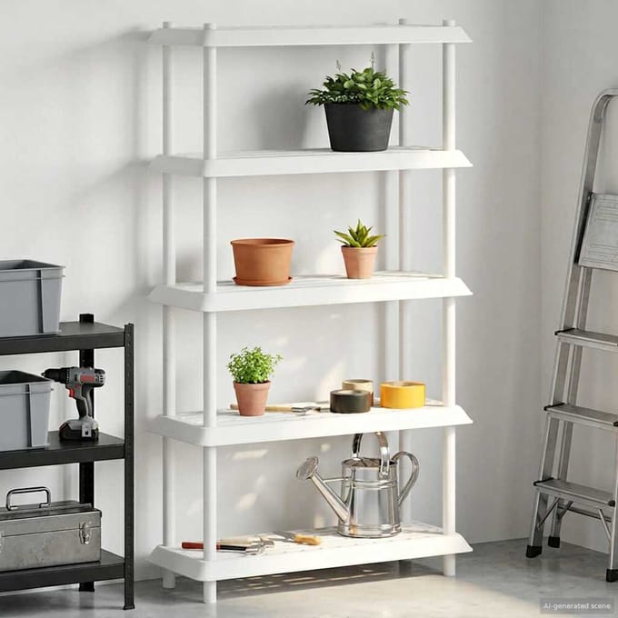 vidaXL - Plankenunit - 5-laags - 100 - x - 40 - x - 177 - cm - PP - Wit