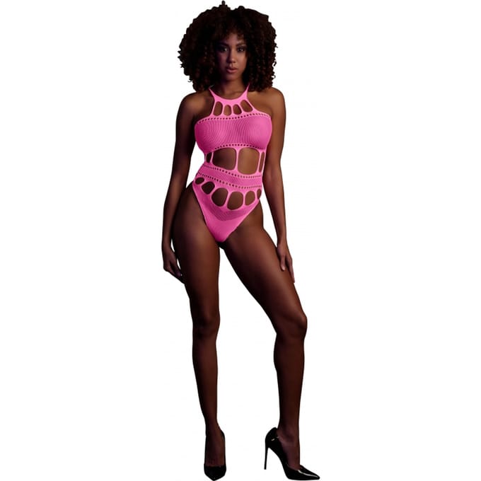 Glow in the Dark Body met Griekse halslijn - Roze