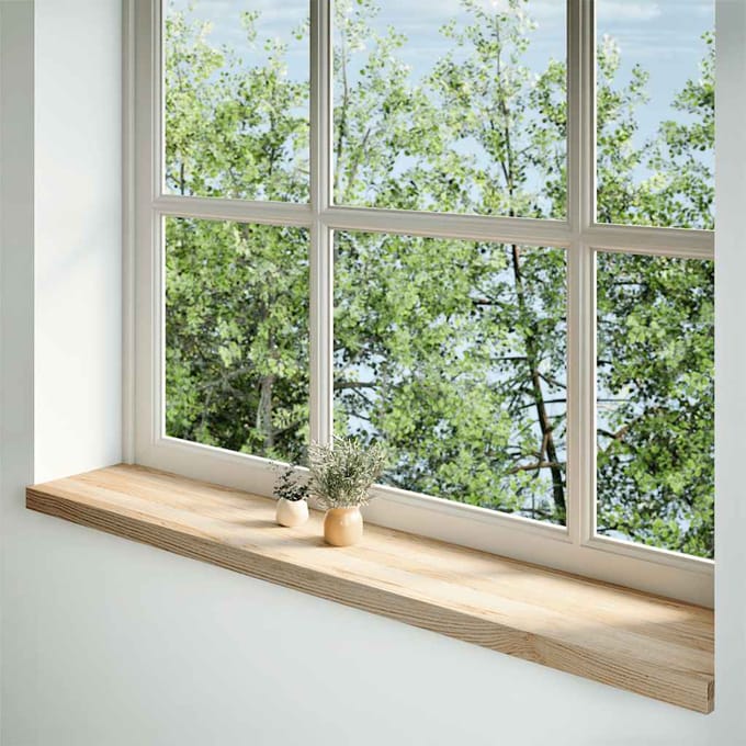 vidaXL - Vensterbanken - 2 - st - onbehandeld - 140x25x2 - cm - massief - eikenhout