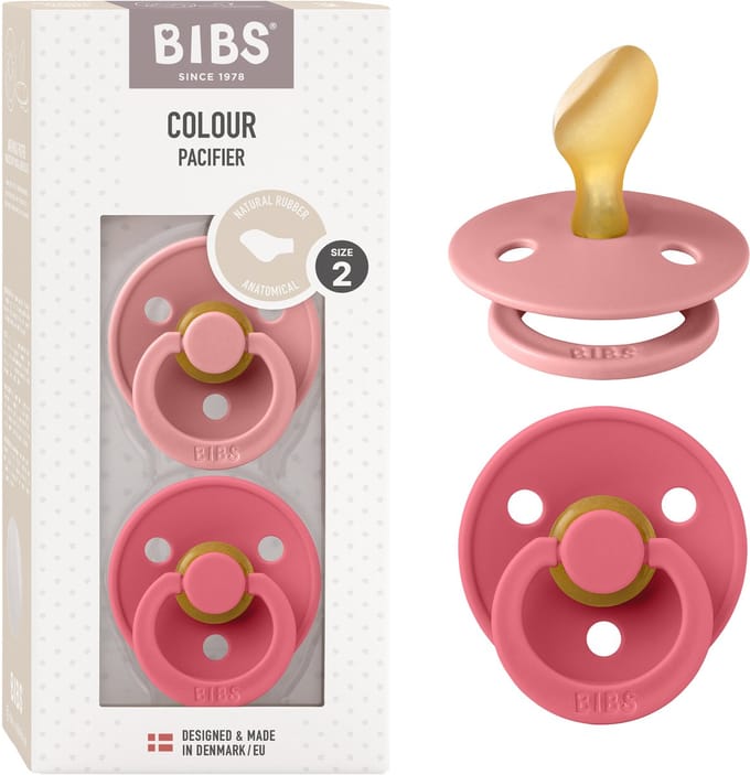 BIBS Colour Fopspeen - 6-18 mnd - 2-pack - Anatomisch - Dusty Pink/Coral
