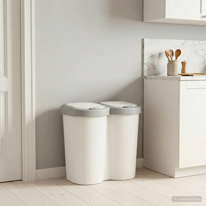 vidaXL - Afvalbin - Wit - 49,5 - x - 30 - x - 46,5 - cm - PP