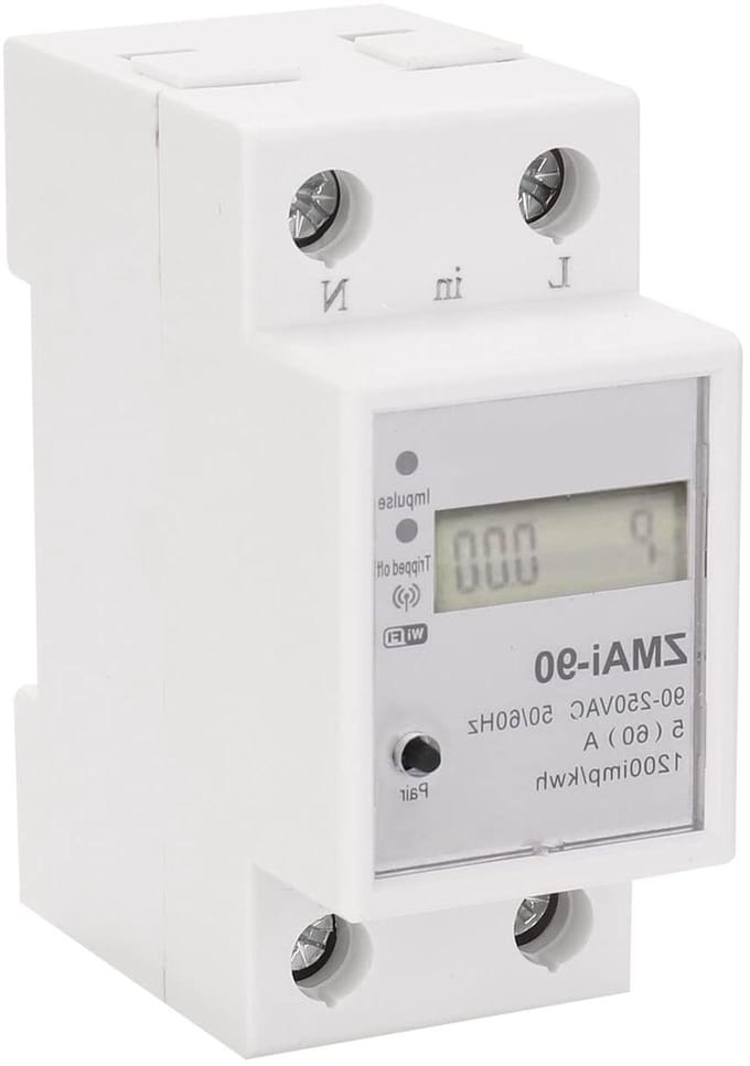 Slimme Energiemeter - Stroommeter WiFi - Energie Verbruik - App Bediening - 60A - Wit