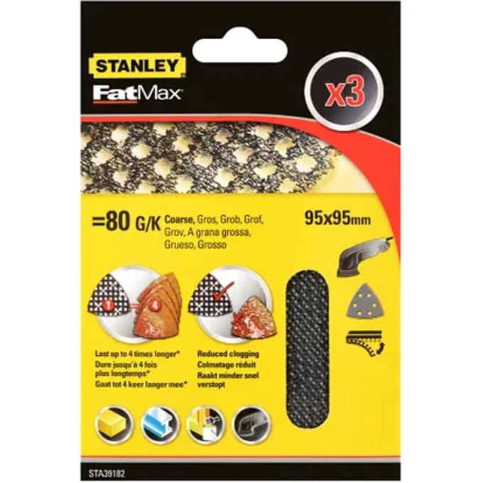Stanley Fatmax Schuurgaas Sta39182-xj Quickfit K80 95x95mm 3 Stuks