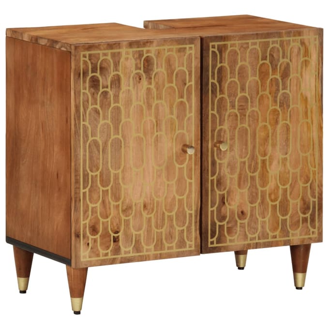 vidaXL - Wastafelkast - 62x33x58 - cm - massief - mangohout