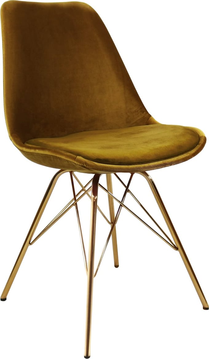 KICK® VELVET Kuipstoel Goud – Eetkamerstoel – Velvet – Goud Frame