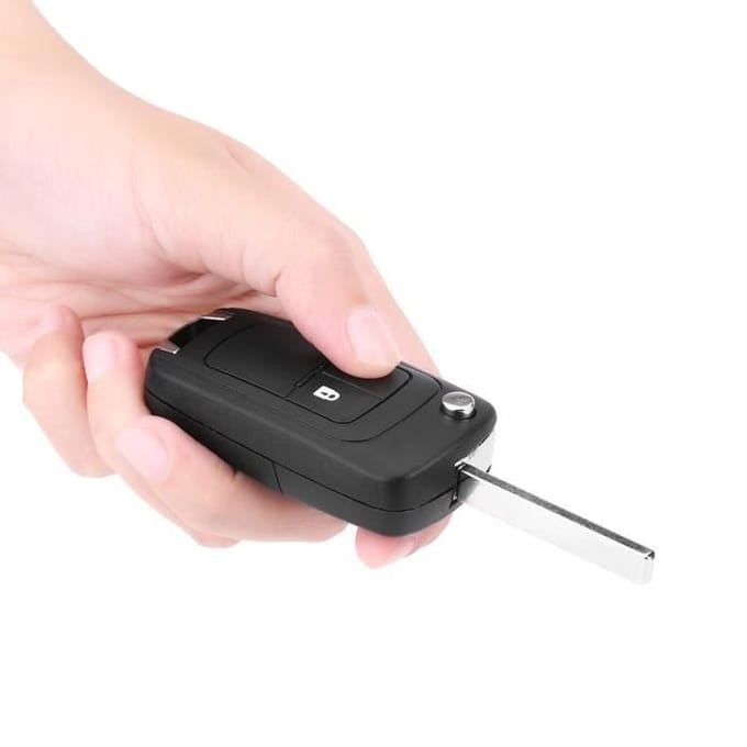 Cuque coque de clé à 2 boutons Étui à télécommande pliable à 2 boutons pour clé de voiture pour Vauxhall Opel Astra Insignia black