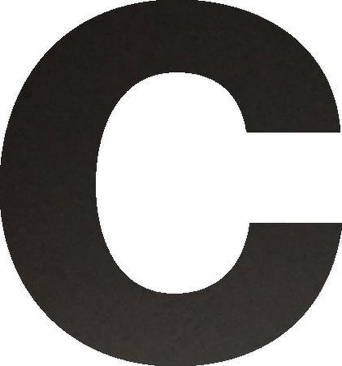 Huisnummer 17 cm - Letter c - Mat Zwart