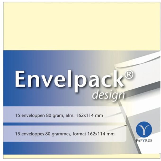 Envelop Papyrus Envelpack Design C6 114x162mm ivoor 894400 15 stuks