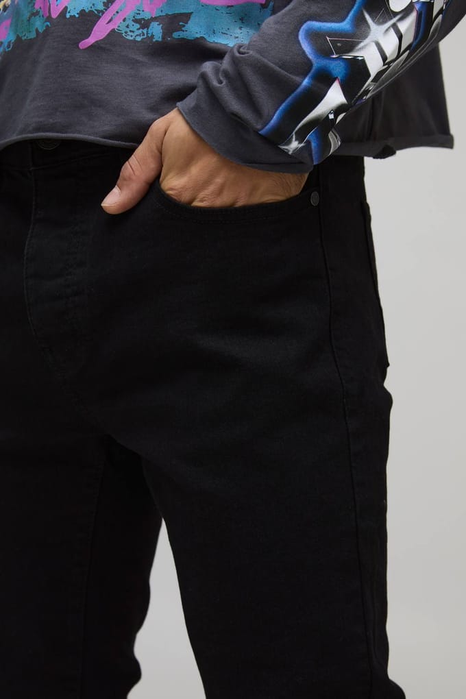 Skinny Stretch Fit gewassen jeans | Black | Size 30R