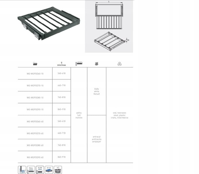 GTV ELITE Broeklade 700 mm Wit - Stijlvolle kledingorganisatie