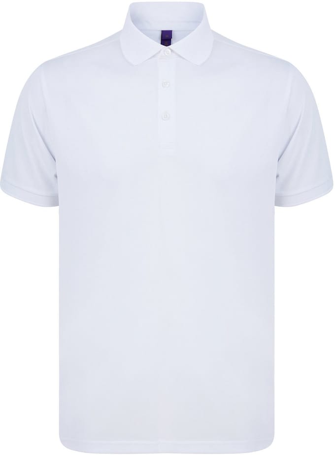 Henbury Herenpolo in gerecycleerd polyester H465 - White - S