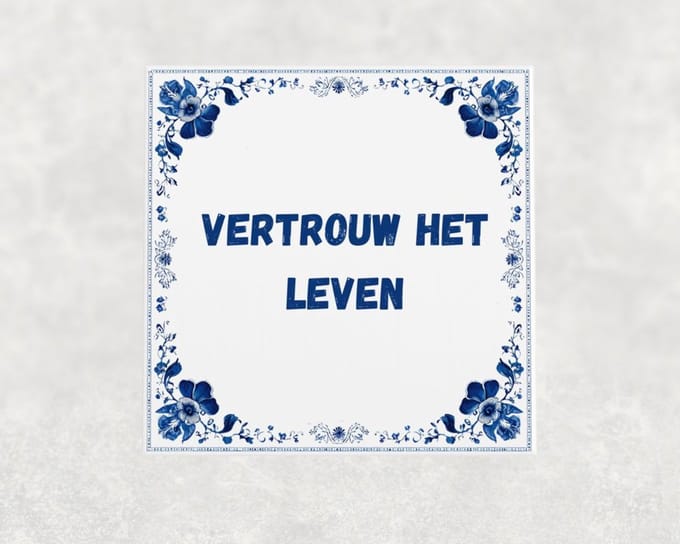 Spreuk tegel 15x15 cm Vertrouw het leven