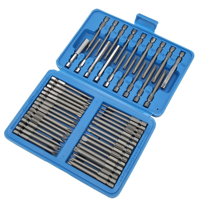 50 stuks Extra Lange Veiligheidsbitset Vierkant Plat Zeskant Spline Koppeling Torq Meerdere Maten Schroevendraaierbits