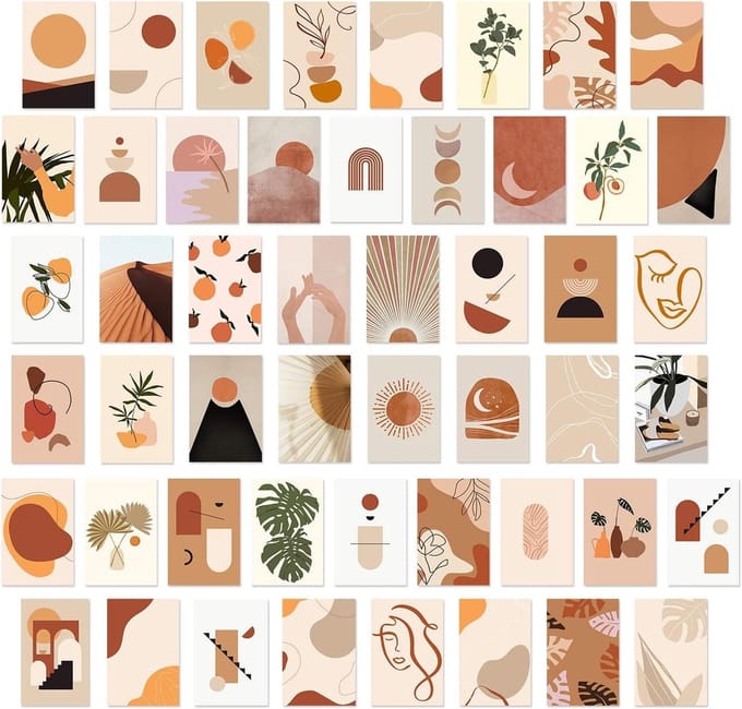 Collage Kit - Esthetische Prints - Muur Decoratie - Moderne Boho Stijl - 10x18 cm - Meerkleurig