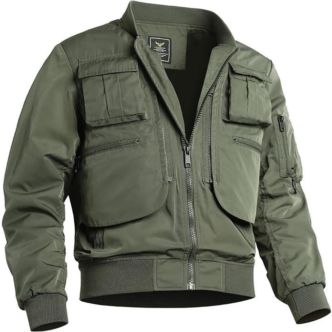 Bomberjack Heren Baseballuniform Multi-zak Werkjas Functionele Jas Drievoudig Bewezen Aanvalstop 2XL gray
