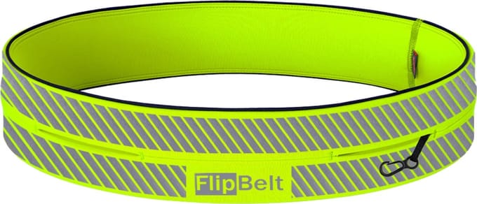 FlipBelt Classic Reflective - Hardloopriem voor Telefoon - Water en meer - Running belt - Geel - XS