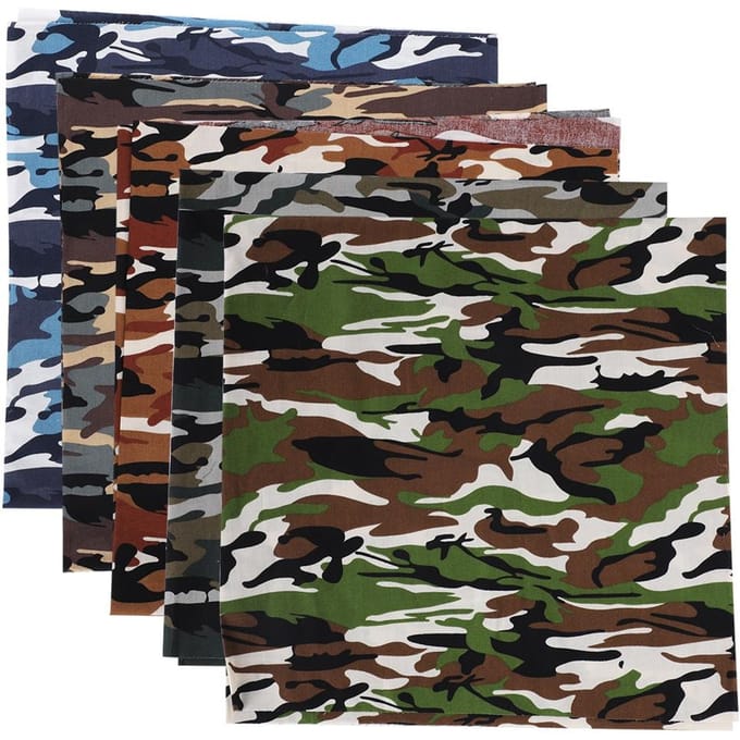 5 Pièces Tissu Coton 5 Couleurs Camouflage Popeline DIY Patchwork Fait Main Couture Artisanat 48x48cm