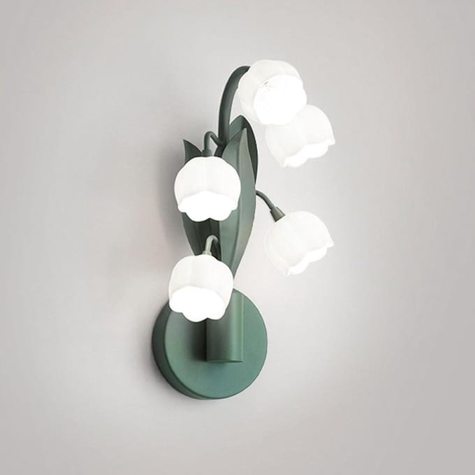 Moderne Wandlamp - Bloemvorm Armatuur - Sfeerverlichting Creëren - Ijzeren Frame - 18 cm Diameter - Wit