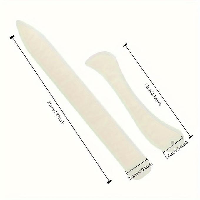 1 jeu(2 pcs) Ensemble Plioir à Papier Premium, Outil de Pliage et de Rainage pour Papier Origami, Artisanat, Scrapbooking, Faux Fait Main DIY white