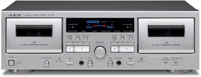 TEAC W-1200 dubbele cassettespeler, Zilver