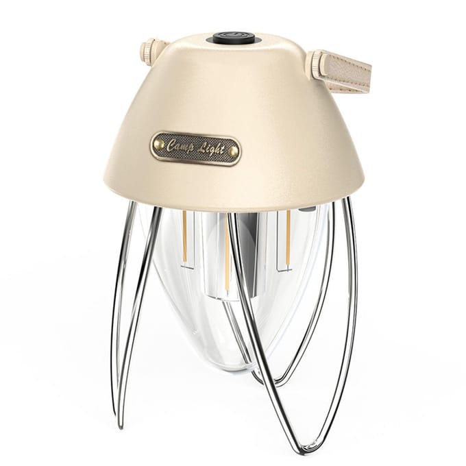 Buiten Warm Licht Sfeerverlichting Tentlamp LED Campinglamp Traploos Dimbaar Elektriciteitsweergave kaki