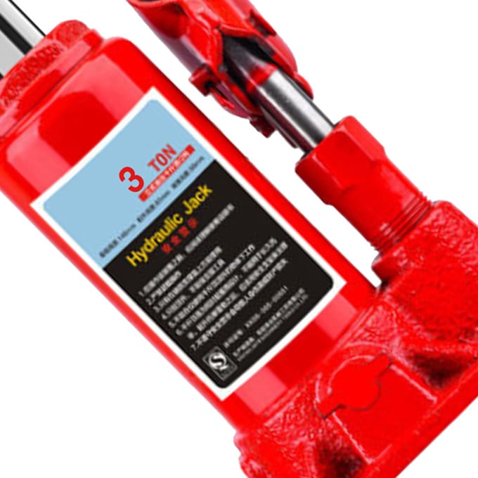 Cric Bouteille de Voiture Utilisation Verticale Multifonction Longue Durée Gain de Place Sécurité Accrue Hydraulique red
