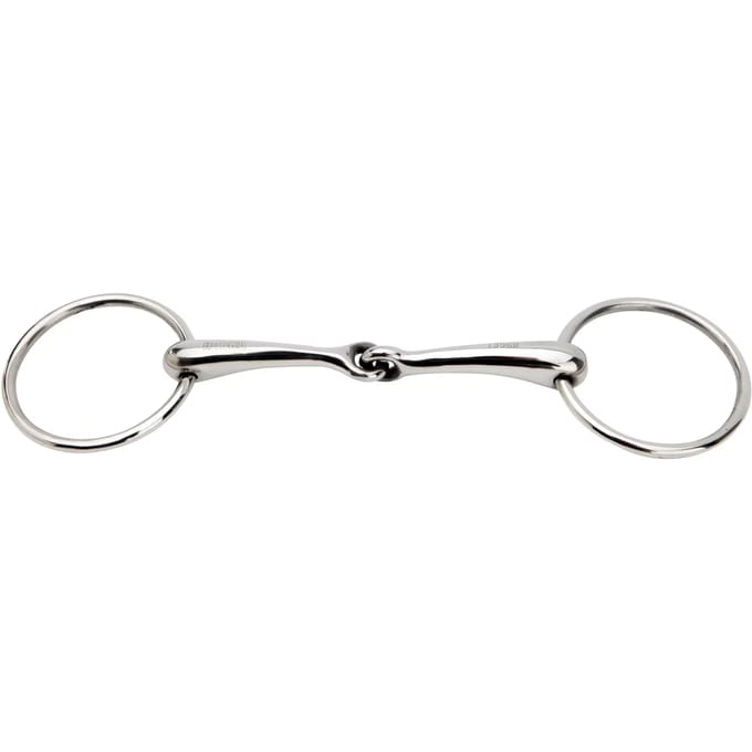 Mors 2 ringen voor paard met beweeglijk scharnier roestvrij staal HORKA