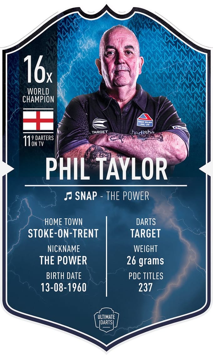 Ultimate Darts Card Phil Taylor