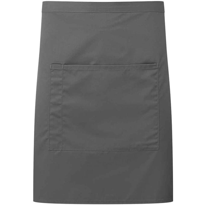 Premier Colours Pocket Halflang Taille Schort (Donkergrijs)