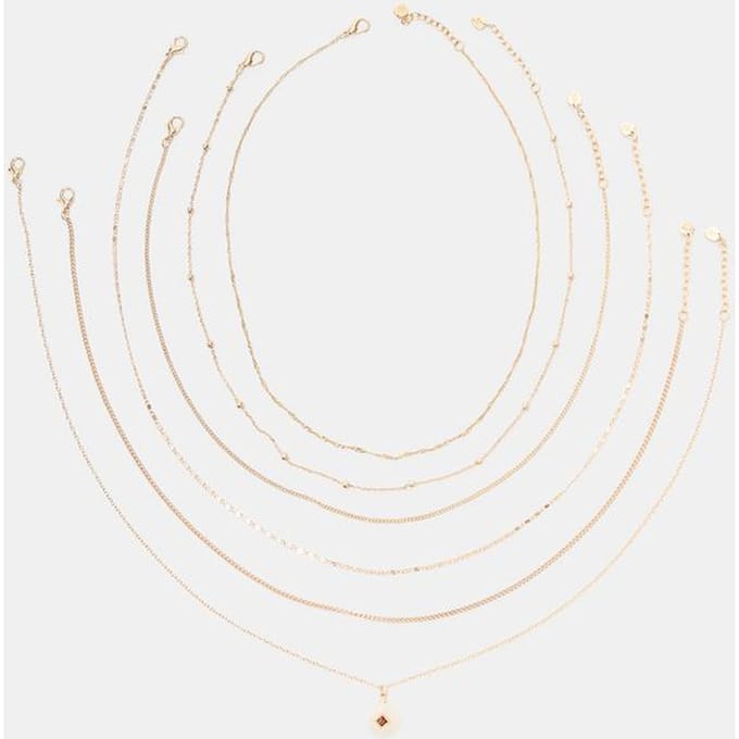 Stradivarius Set van 6 kettingen met bedels  Goud OS