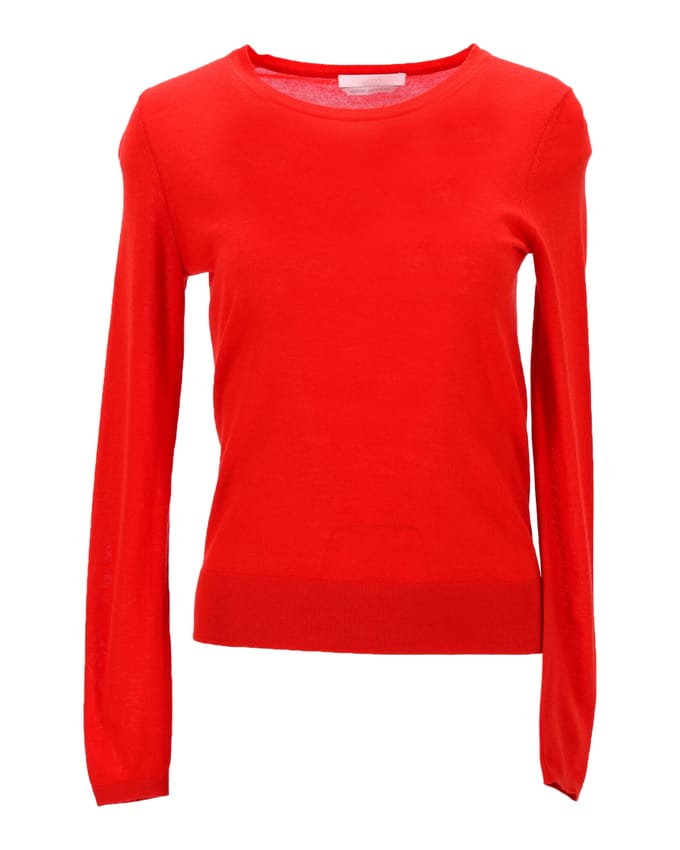 Boss Merino Super Fine Sweater in rode wol