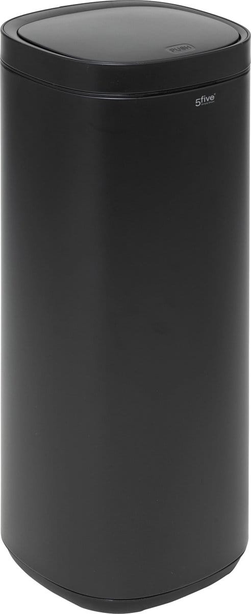 5Five Drukknop Afvalemmer - Soft close - 50L - Zwart