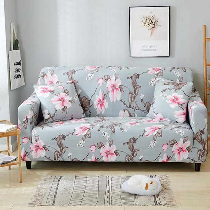S -Emiga Gedrukte Bankhoezen Voor Woonkamer Elastische Stretch Slipcover Modulaire Hoekbankhoezen 1 /2 /3 /4 -Zits 1-seater 90-140cm white