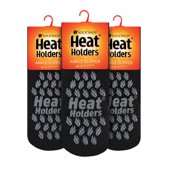 Thermische pantoffels voor heren van Heat Holders - 3-pack lage antislipsokken