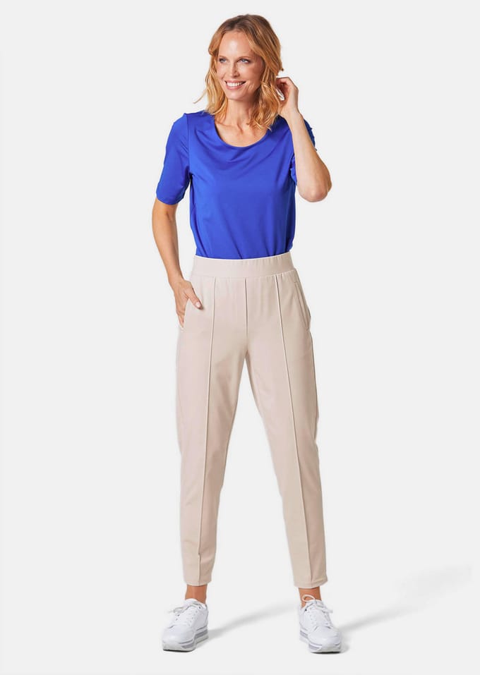 Wijde broek SARA van viscose-jersey - steengrijs - Gr. 265 van Goldner Fashion