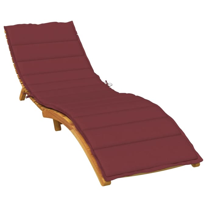 vidaXL - Ligbedkussen - 200x70x4 - cm - stof - gemêleerd - wijnrood