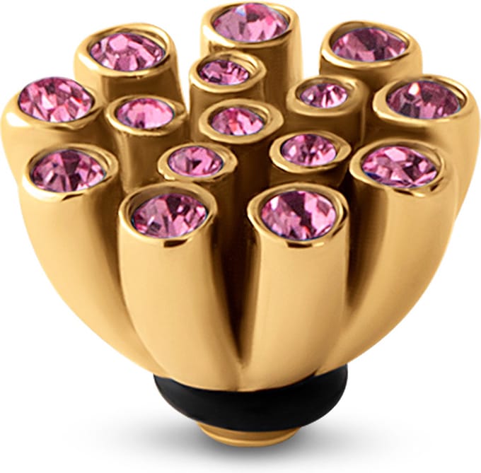 Melano Twisted Coral Steentje Fuchsia | Goud