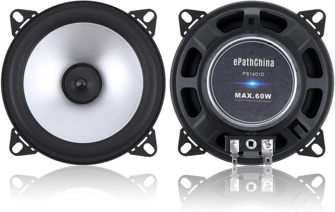 Coaxiale Luidsprekers - Autospeakers Set - Verbeterd Geluid - Krachtig Basontwerp - 10 cm - Donker