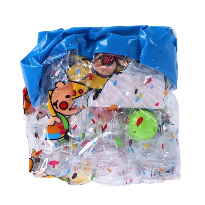Bumba opblaasbare kruiprol - confetti - met 5 kleurrijke ballen