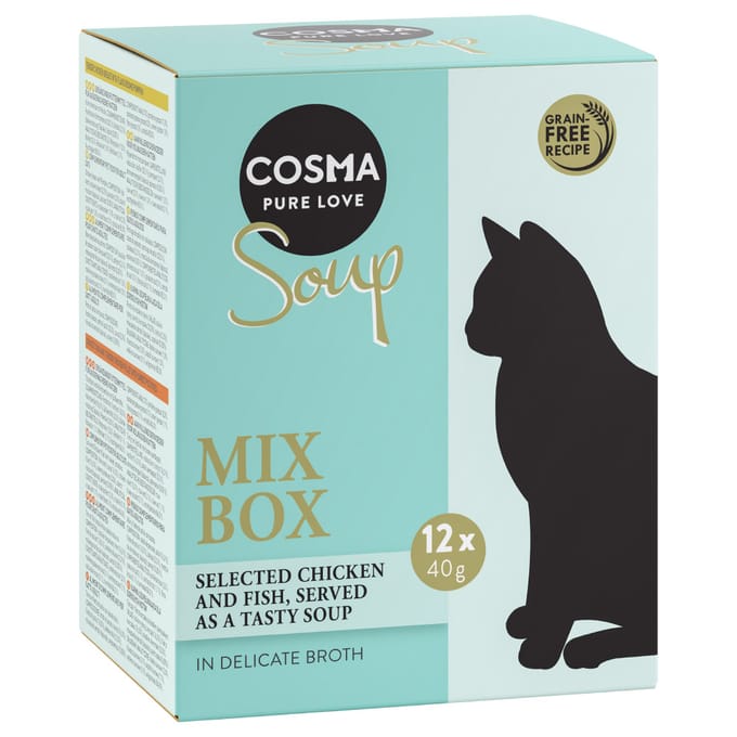 12x40g Soup Mix (4 soorten) Cosma Kattenvoer