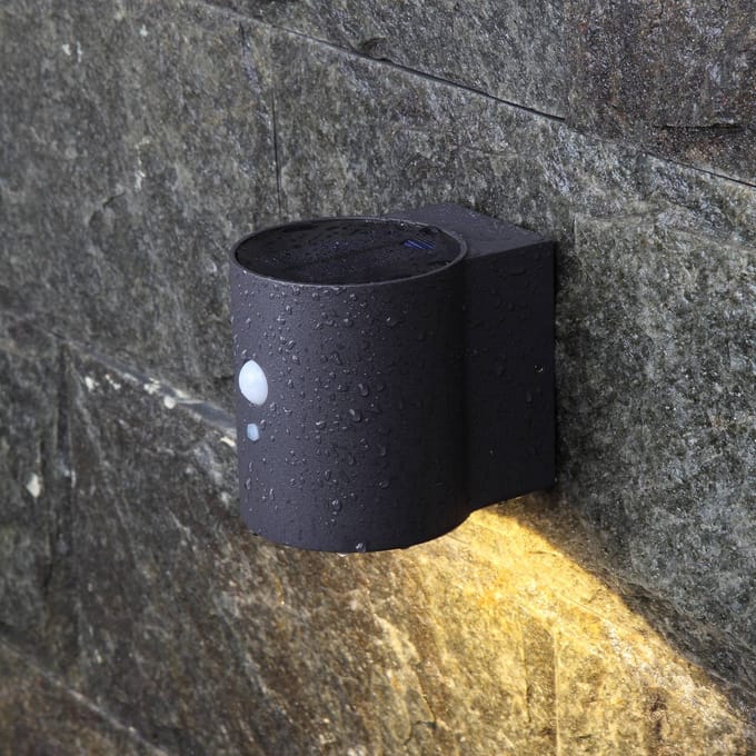 MEGATRON Loky LED-zonne-wandlamp, sensor, rond