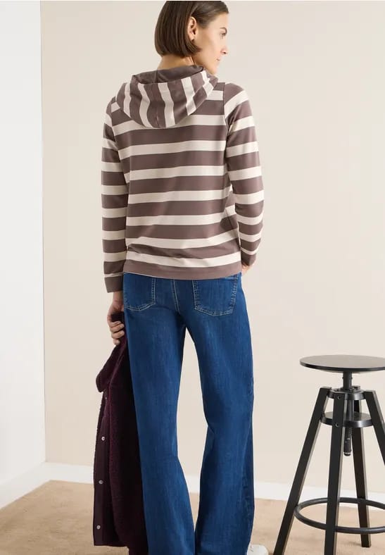 Gestreept shirt met capuchon