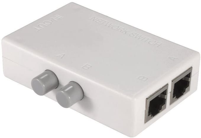 Netwerk Switch 2-Poorten RJ45 UTP LAN Kabel Splitter voor Thuis en Kantoor