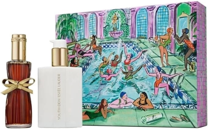 Estee Lauder Youth Dew Rich Luxuries Gift Set Eau de Parfum 67ml Spray + 92ml Youth-Dew Body Lotion satinee