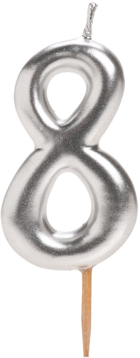 Dekora Silver Comic Birthday Candle - 8