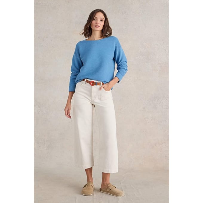 White Stuff Jana Jumper Mid Blue Größe: 8 | Strickpullover Outlet | Damen | Blau