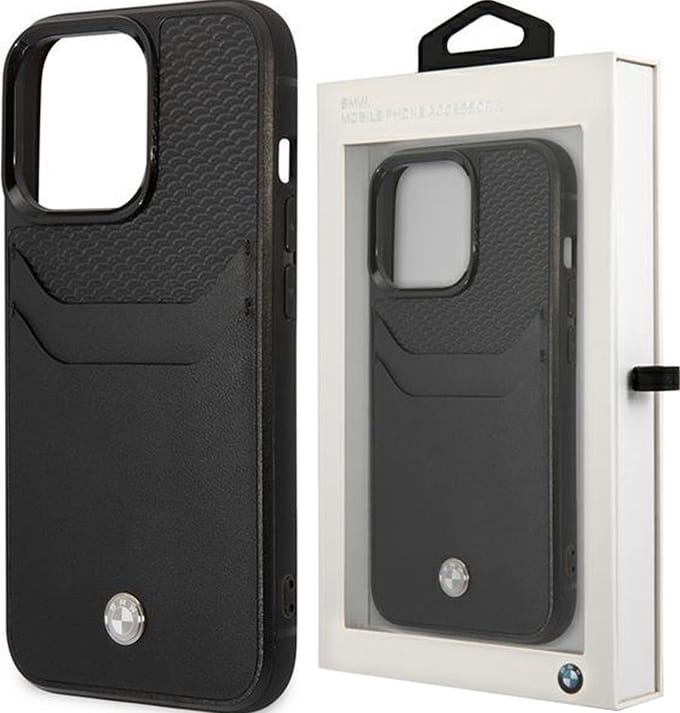 BMW BMHCP14X22RSEPK iPhone 14 Pro Max 6.7" black/black Leather Card Slot