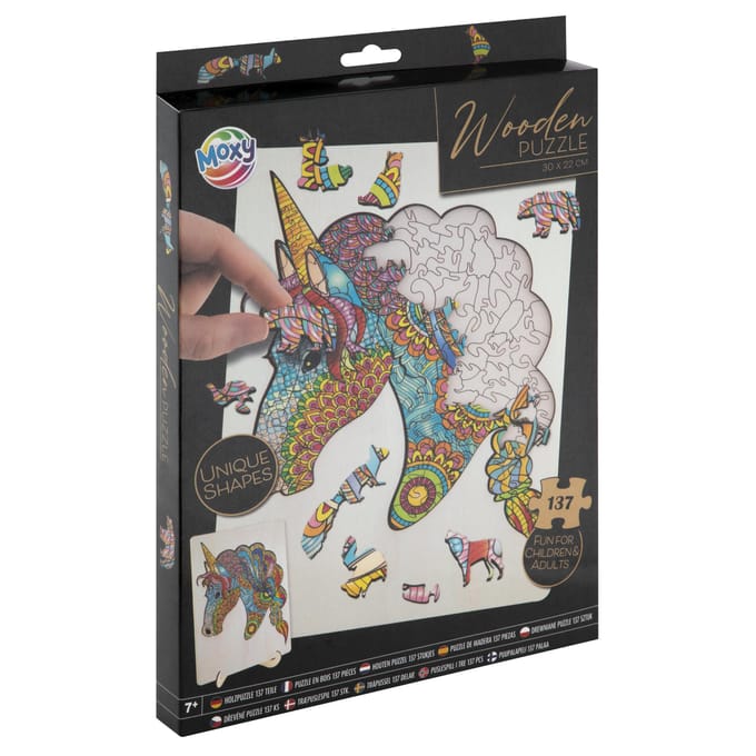 Creative Craft Group houten legpuzzel eenhoorn - 137 stukjes - kinderpuzzel.