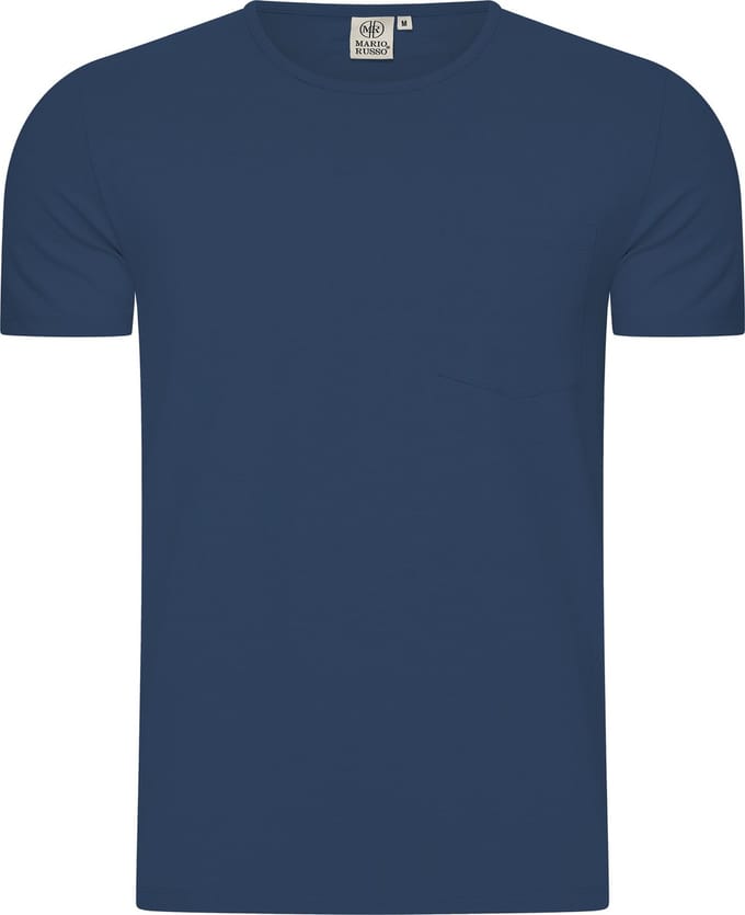 Mario Russo T-shirt - T-shirts Heren - Katoen - XL - Navy