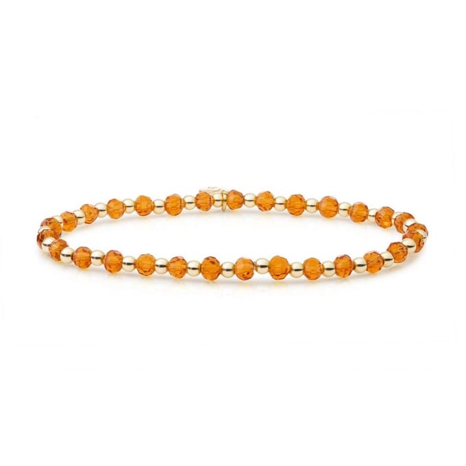 Sparkling Jewels Armband - Citrine Quartz Interstellar - Goud 3mm